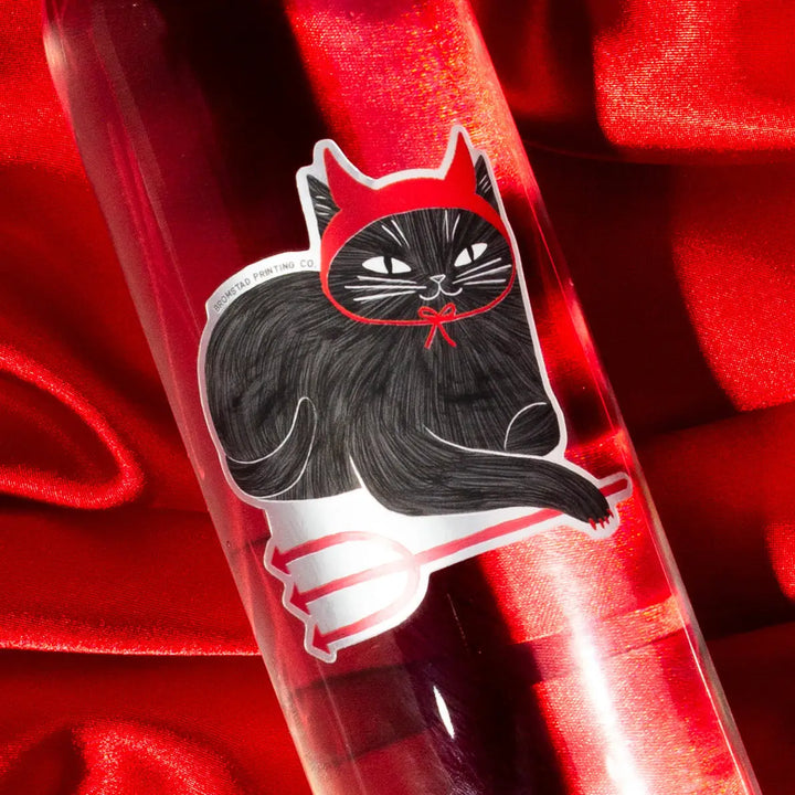 Devil Cat Mirror Sticker