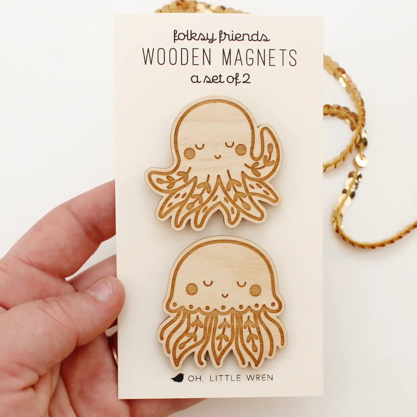 Sea Creature Wooden Magnet Set
