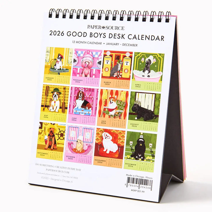2026 Good Boys Desk Calendar