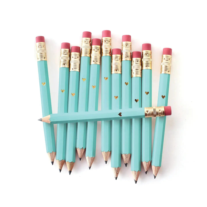 Gold Heart Mini Pencils