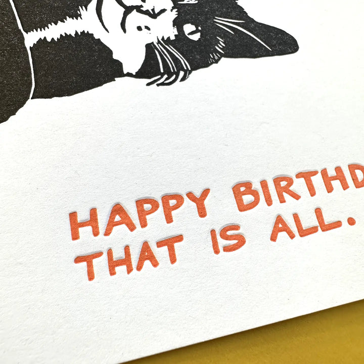 Cat Birthday Letterpress Card