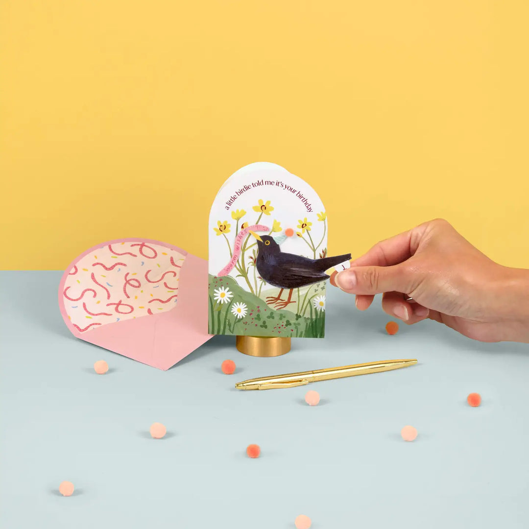 Bird & Worm Pop-Up Birthday Card