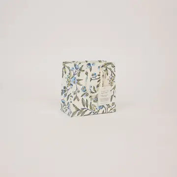 Hand Block Printed Gift Bags - Song Birds Blue Stone