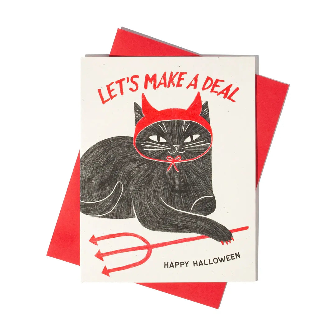 Devil Cat - Risograph Card