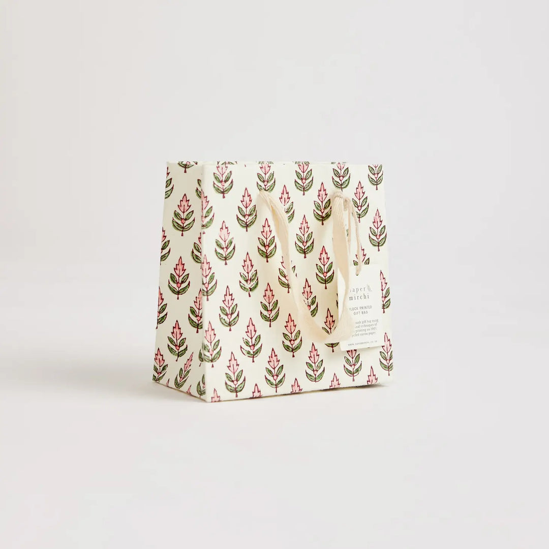 Hand Block Printed Gift Bags - Buti Blush