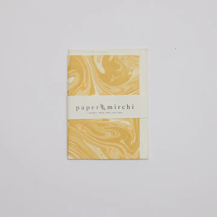 Hand Marbled Greeting Card - Free Spirit Champagne