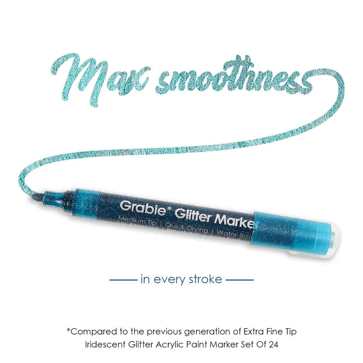 Medium Tip Iridescent Glitter Acrylic Paint Marker Set of 24