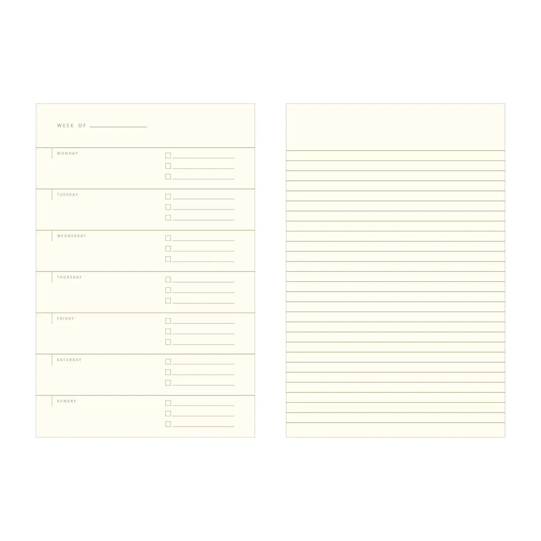 Grid Undated Weekly Planner Journal