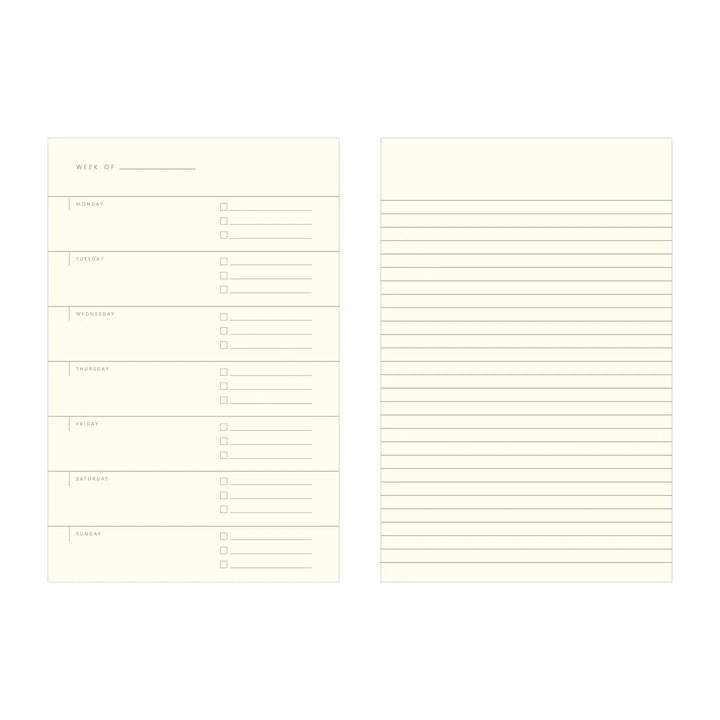 Grid Undated Weekly Planner Journal