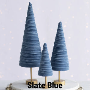 Handmade Pedestal Velvet Trees (Set of 3)