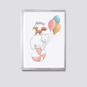 Mini Happy Birthday Bear and Fox Card (Set of 8)
