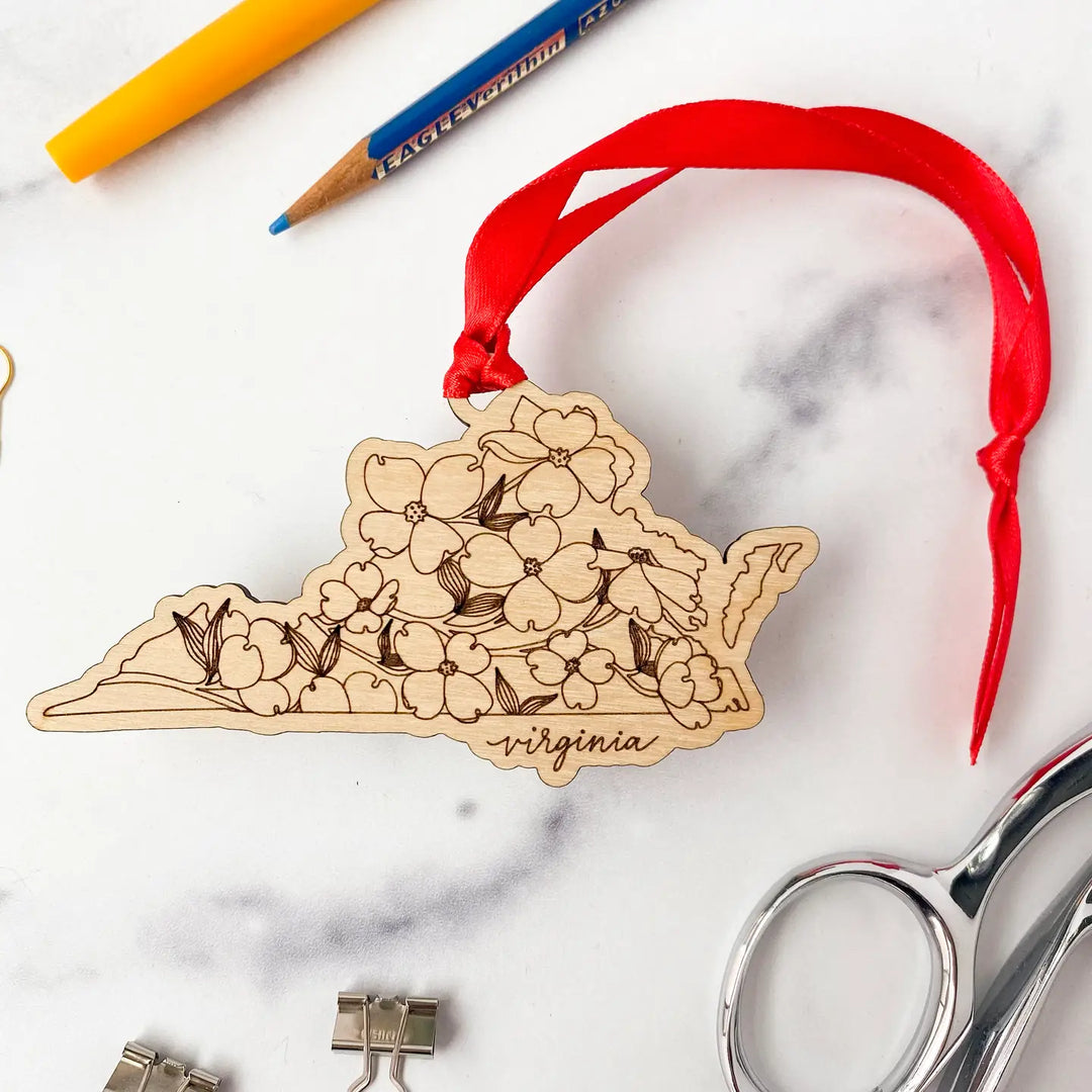 Virginia Wooden Ornament