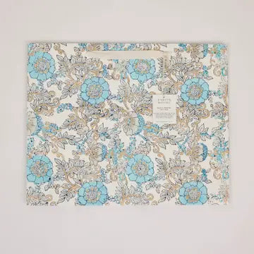 Hand Block Printed Gift Bags - Wild Rose Blue Opal