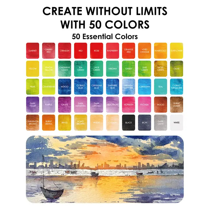 All-In-One Premium Watercolor Set of 50 Colors