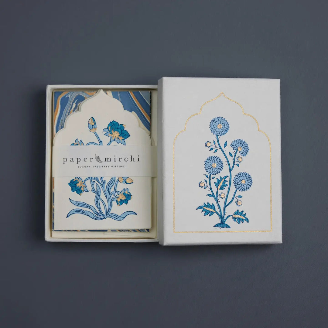 Boxed Artisan Notecard Set - Sandook Sapphire