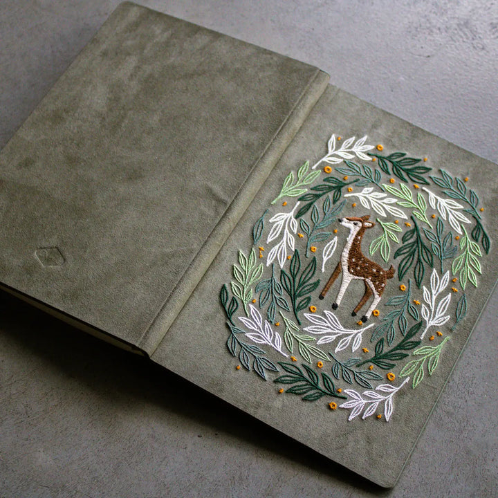 Deer Embroidered Journal