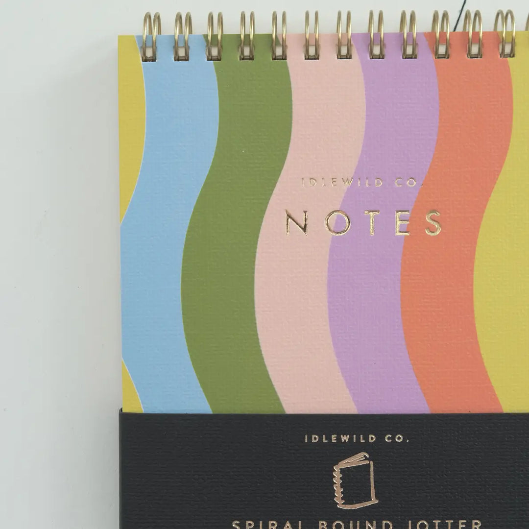 Wavy Rainbow Spiral Jotter Notebook