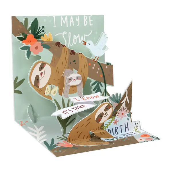 Sloth Birthday Treasures Pop-up Card