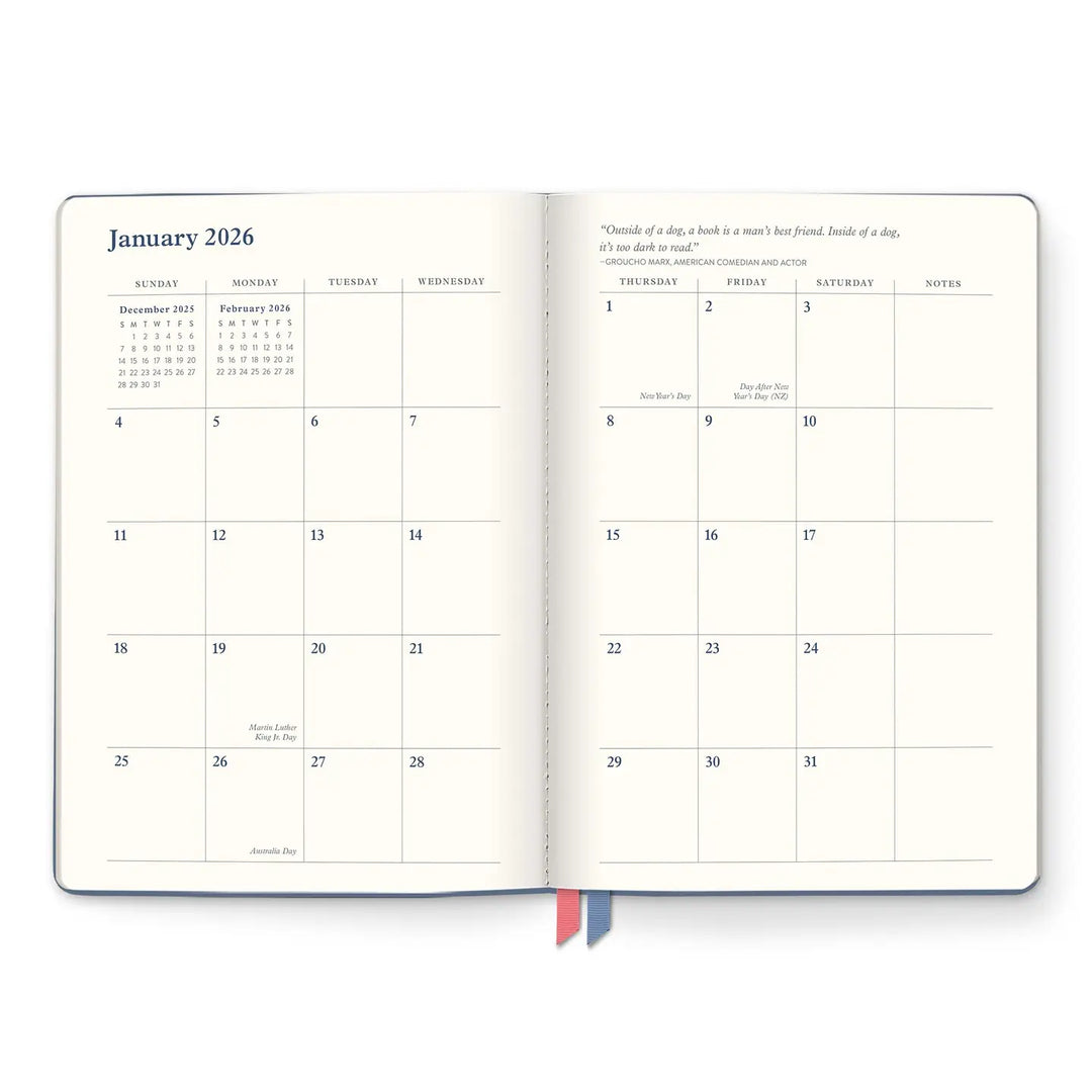 2026 Fully Booked Clara Clothbound Monthly Planner (Aug 2025 - Dec 2026)