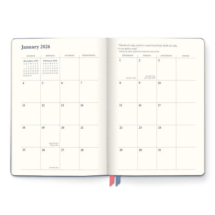 2026 Fully Booked Clara Clothbound Monthly Planner (Aug 2025 - Dec 2026)