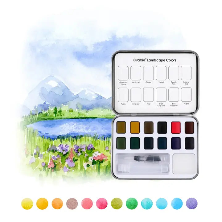 Watercolor Coloring Club Box - Landscape-Themed