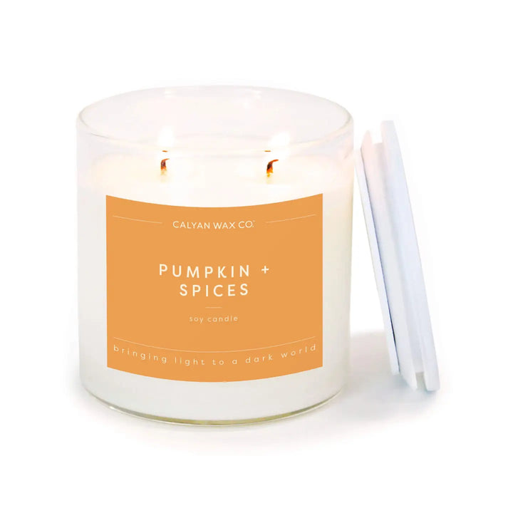 Pumpkin + Spices - Clear Glass Tumbler Soy Candle