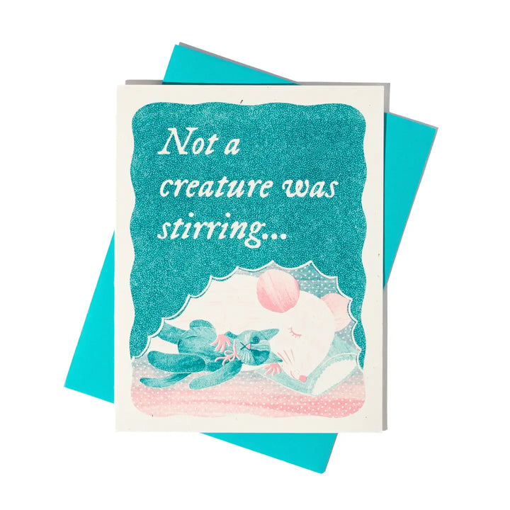 Not a Creature Was Stirring - Risograph Holiday Card