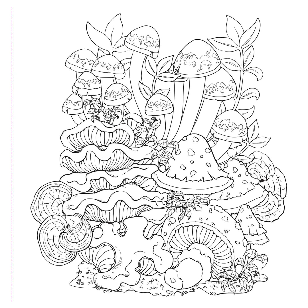 Mushrooms Adult Coloring Book