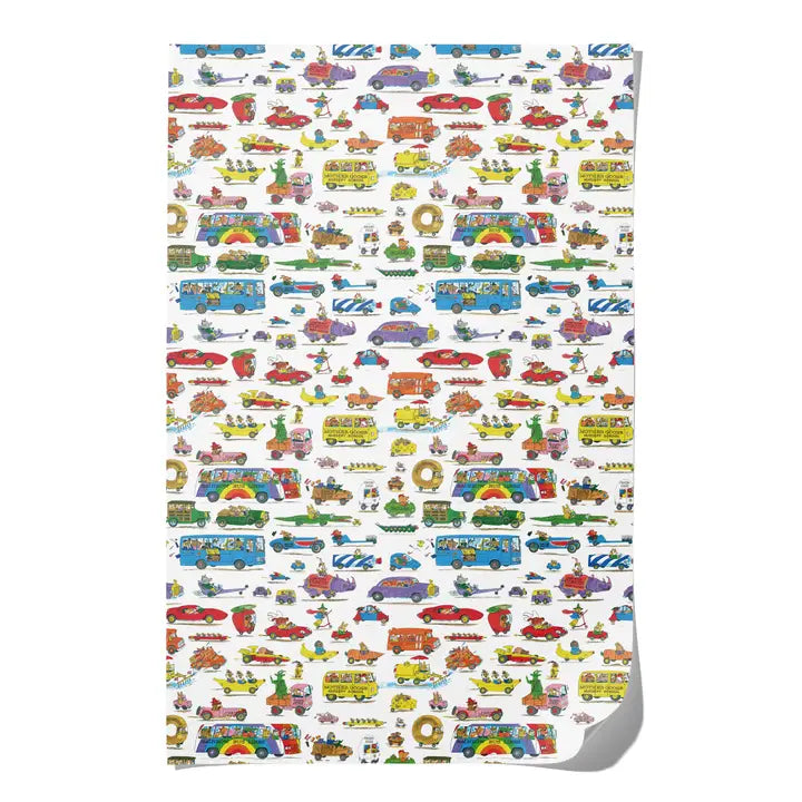 Richard Scarry Busytown Cars Wrapping Paper