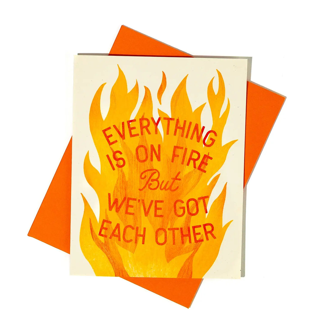 Everything Is On Fire - Risograph Card