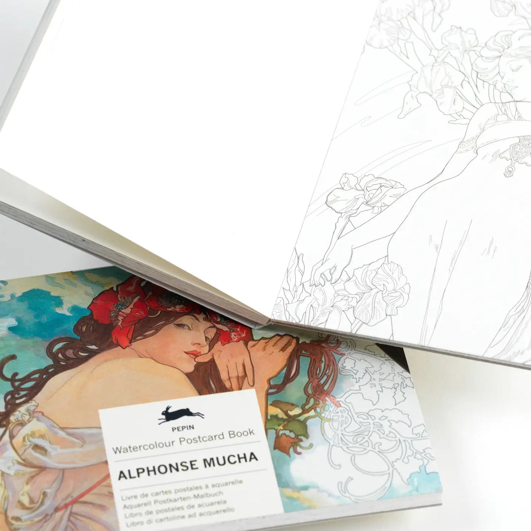 Alphonse Mucha Watercolour Postcard Book