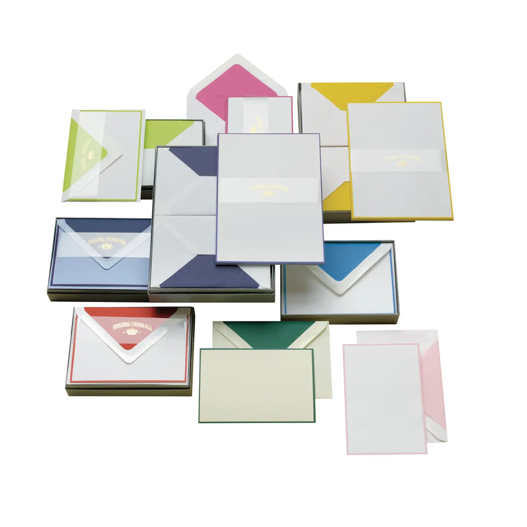 Note Card Containers Original Crown Mill Bi-Color Note Card Box (4