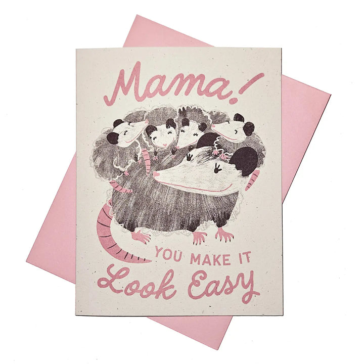 Mama Possum Mother's Day - Risograph Card