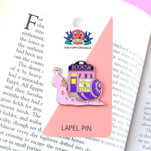 Bookish Snail Enamel Pin