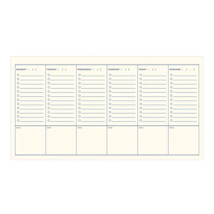 Standard Checklist Undated Weekly Planner -  Sky Blue