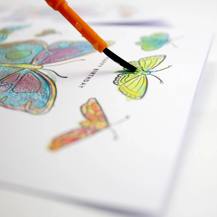 Paint with Water Butterfly Birthday Card