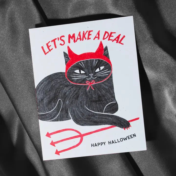 Devil Cat - Risograph Card