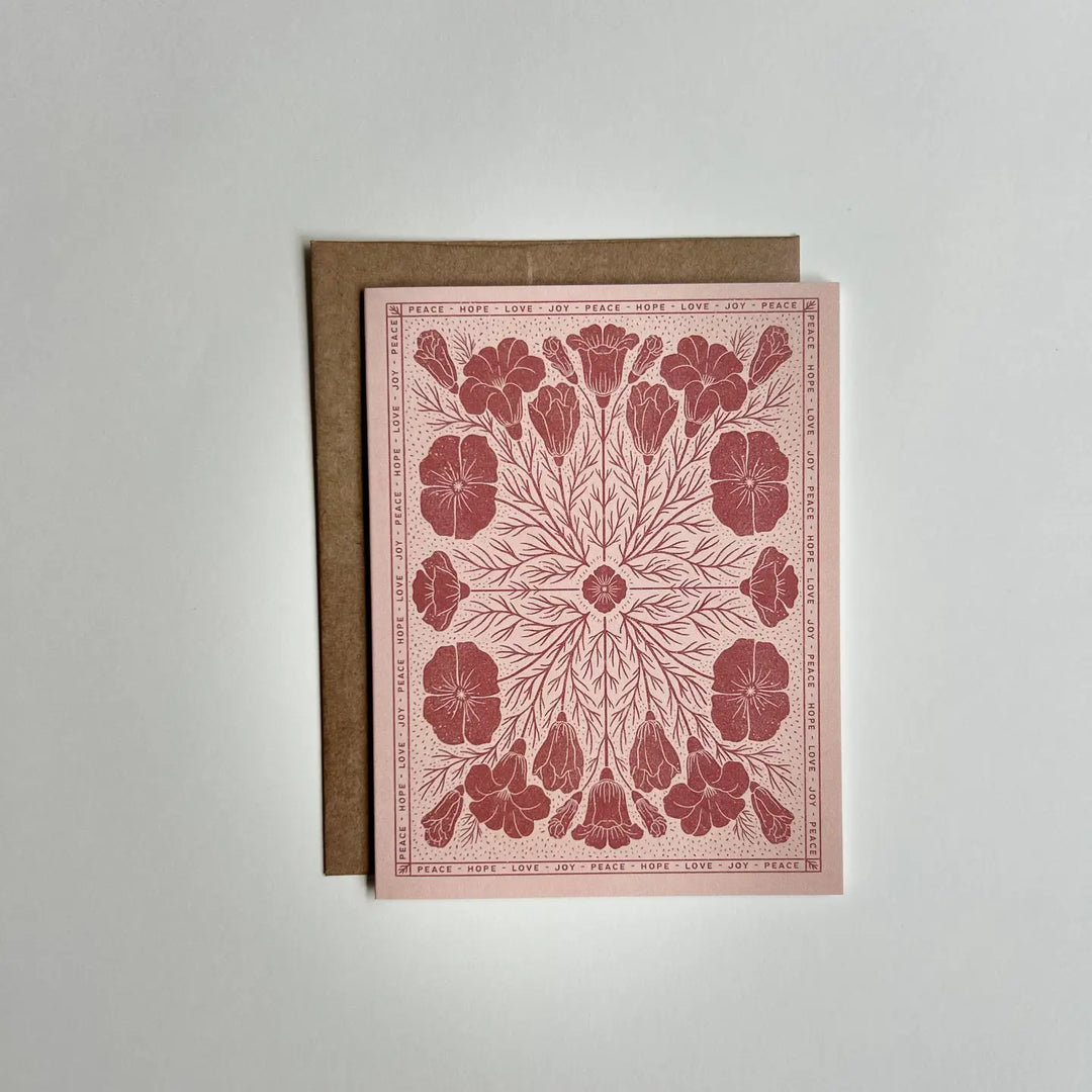 Floral Block Print Card Set (Set of 8)