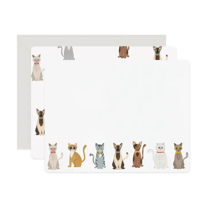 Cool Cats Flat Notecard Set | Boxed Set of 6