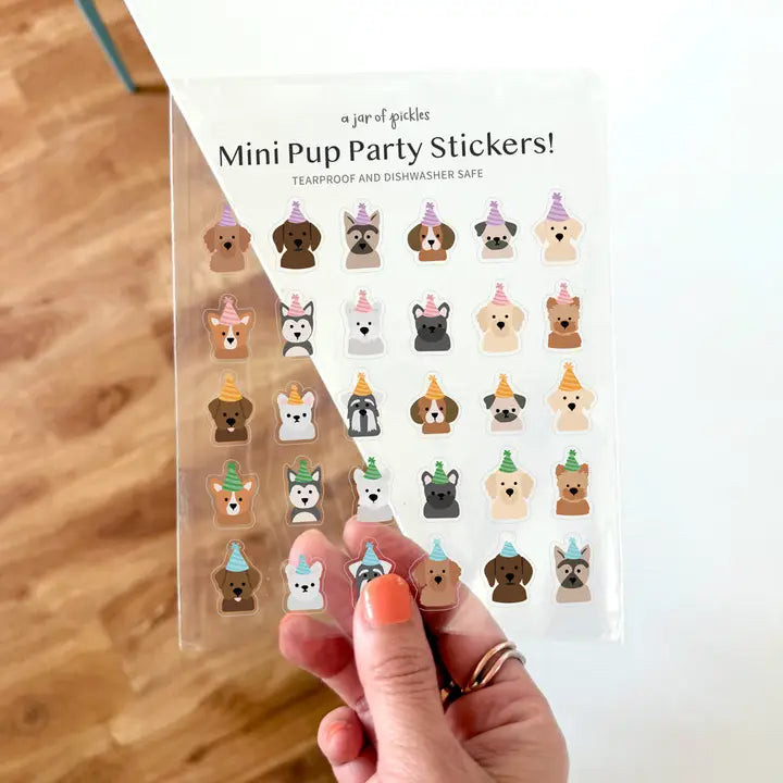 Mini Dog Party Clear Sticker Sheet