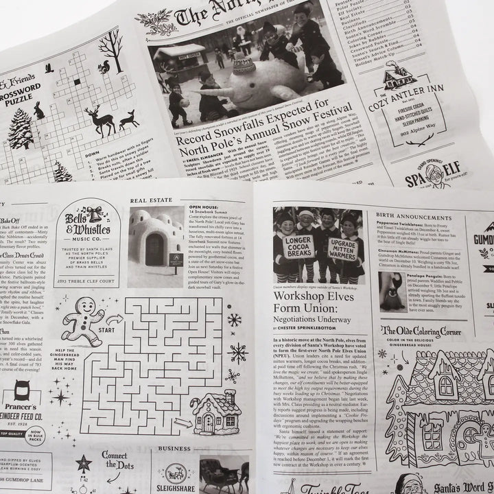 North Pole Times Edition 2 - Holiday Newspaper and Gift Wrap