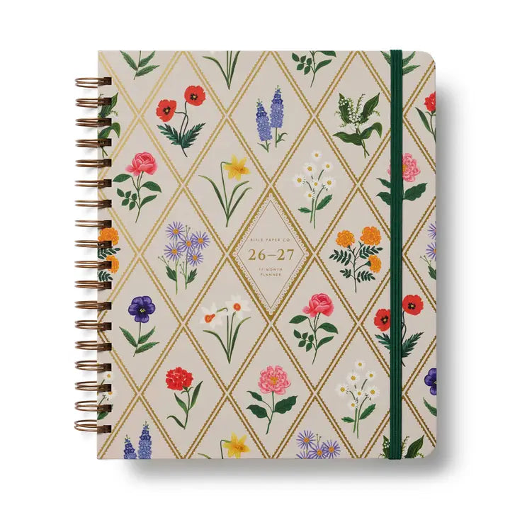 Garden Study 17-Month Academic Hardcover Spiral Planner (Aug 2026 - Dec 2027)