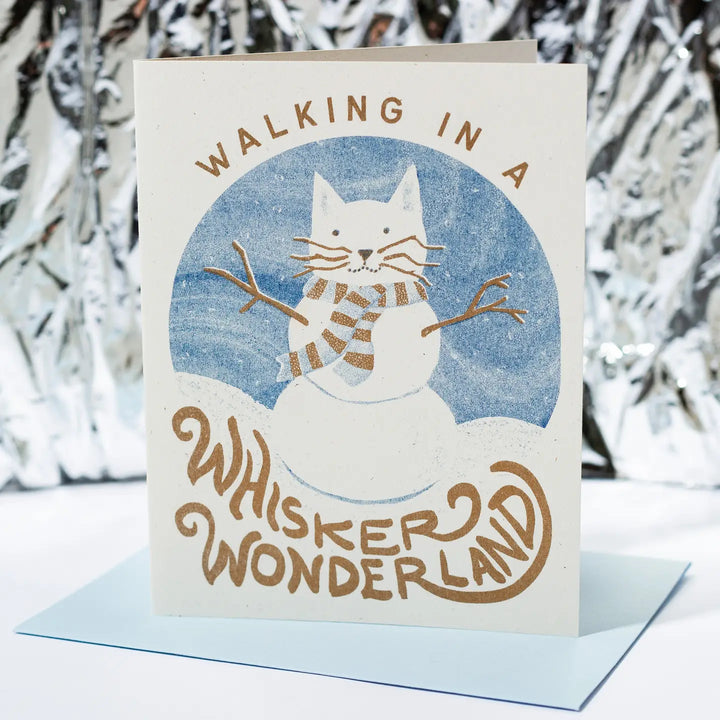 Walking in A Whisker Wonderland Holiday - Risograph Card