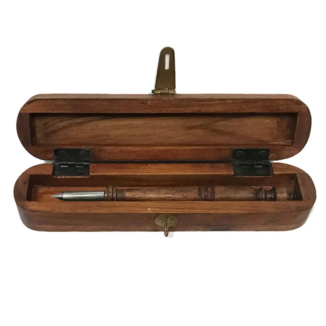 Wood Vine Single Pen Box with Wooden Nib Pen