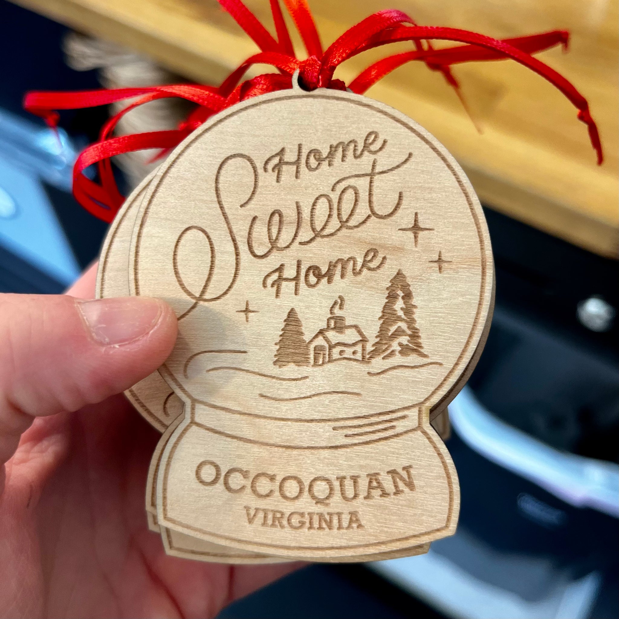 Occoquan Snow Globe Wood Ornament