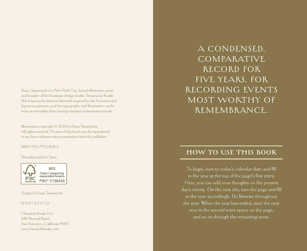 Gilded One Line a Day: A Five Year Memory Book