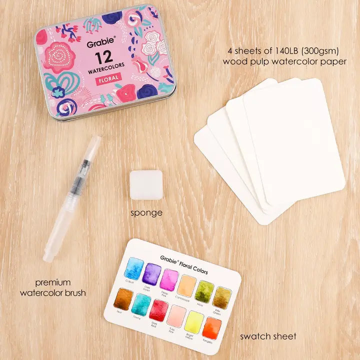 Watercolor Coloring Club Box - Floral-Themed