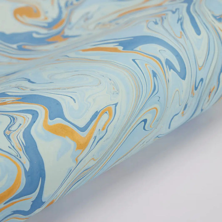 Hand Block Printed Gift Wrap Sheets - Free Spirit Summer Sky (Roll of 3)
