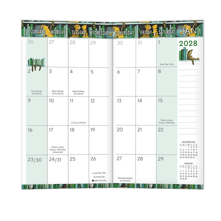Bookshelf Cats 2027 Two-Year-Plus Pocket Planner