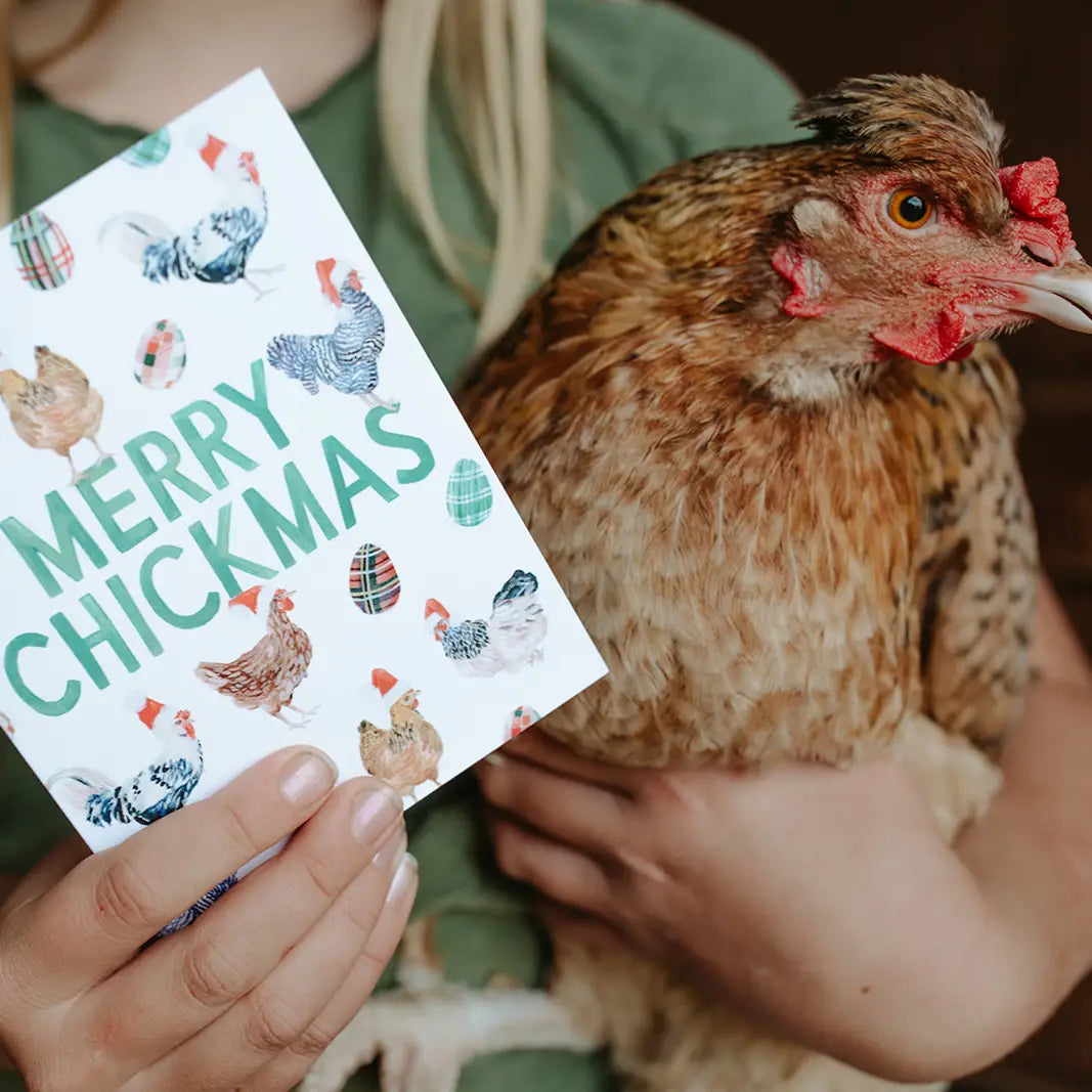 Merry Chickmas Chicken Greeting Card